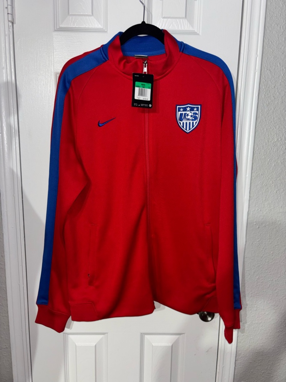 Nike Red Track Jacket with Blue Accents and USA Crest - Picture 2 of 5